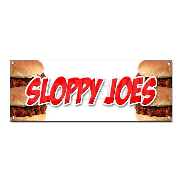 SLOPPY JOES BANNER SIGN beef chicken bun sliders homemade food lunch